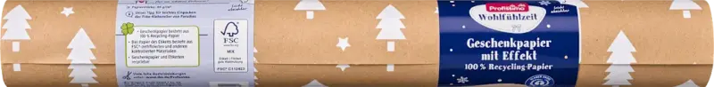 Profissimo Geschenkpapier, Calgary, Naturpapier/Lack, Kurzrolle