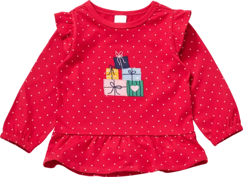 ALANA Tunika mit Geschenk-Applikation & Punkte-Muster, rot, Gr. 116