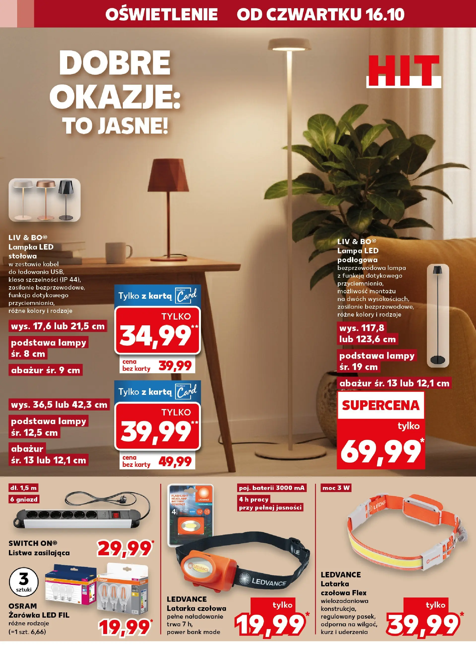 Kaufland gazetka - Mega okazje od 16.10.2025 - od jutra PDF | Strona: 10 | Produkty: Karta, Kabel, Lampa, Latarka czołowa