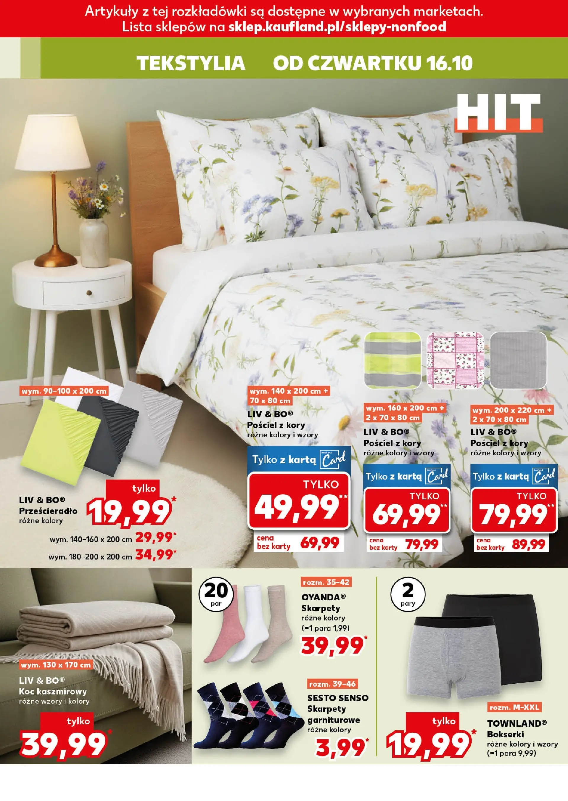 Kaufland gazetka - Mega okazje od 16.10.2025 - od jutra PDF | Strona: 12 | Produkty: Pościel, Karta, Bokserki, Tekstylia