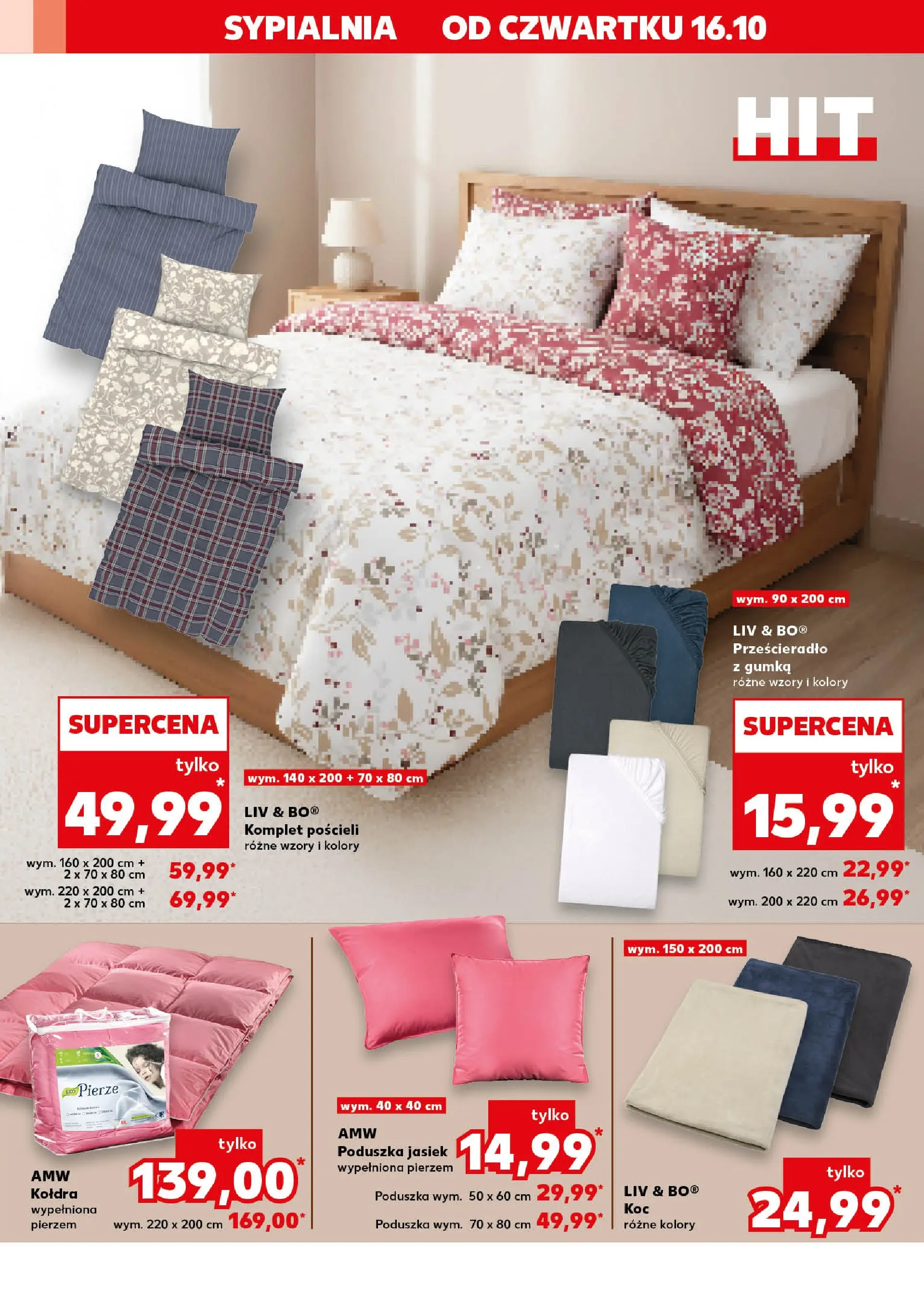 Kaufland gazetka - Mega okazje od 16.10.2025 - od jutra PDF | Strona: 14 | Produkty: Poduszka, Kołdra