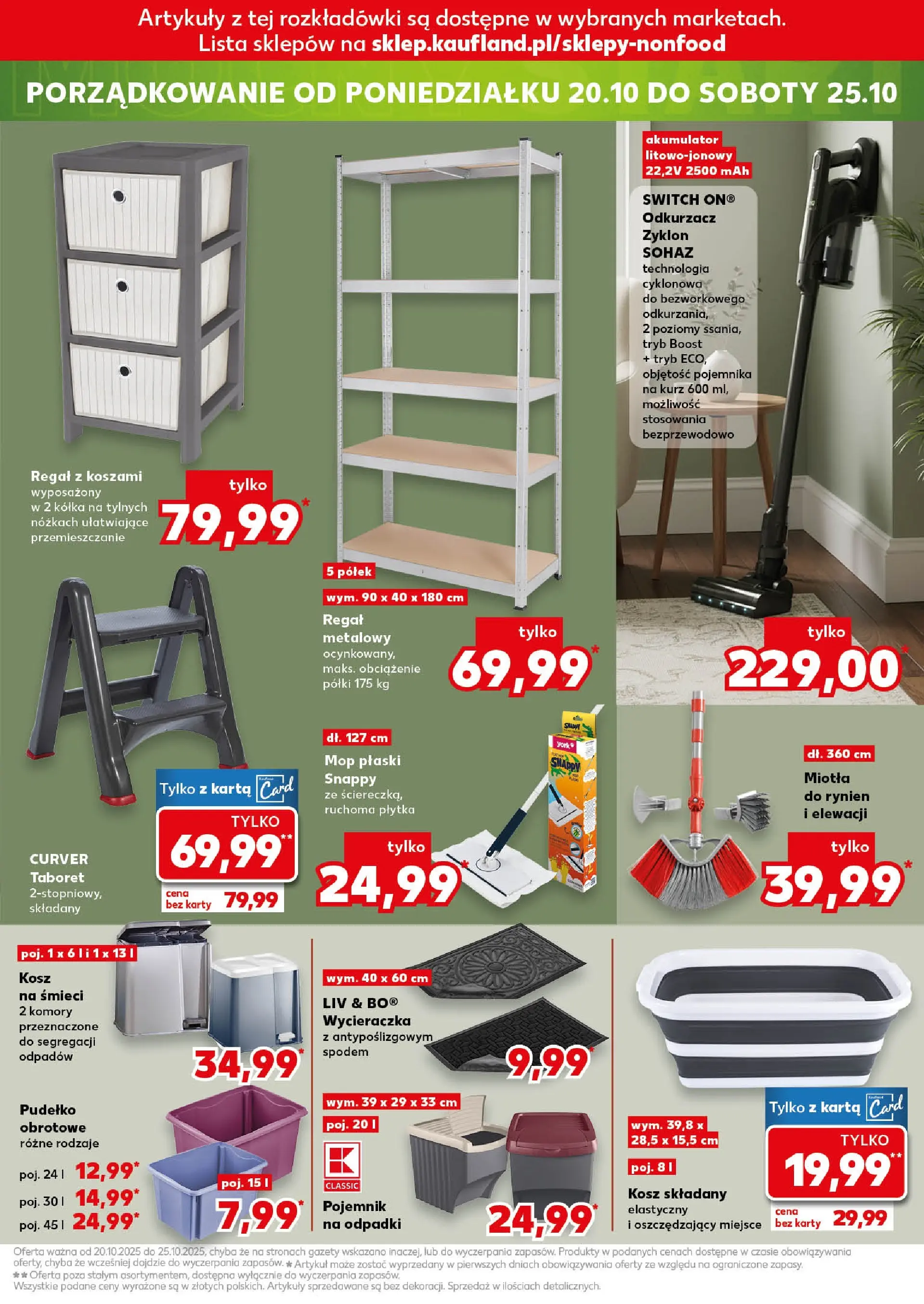 Kaufland gazetka - Mega okazje od 16.10.2025 - od jutra PDF | Strona: 21 | Produkty: Odkurzacz, Pudełko, Wycieraczka, Regał
