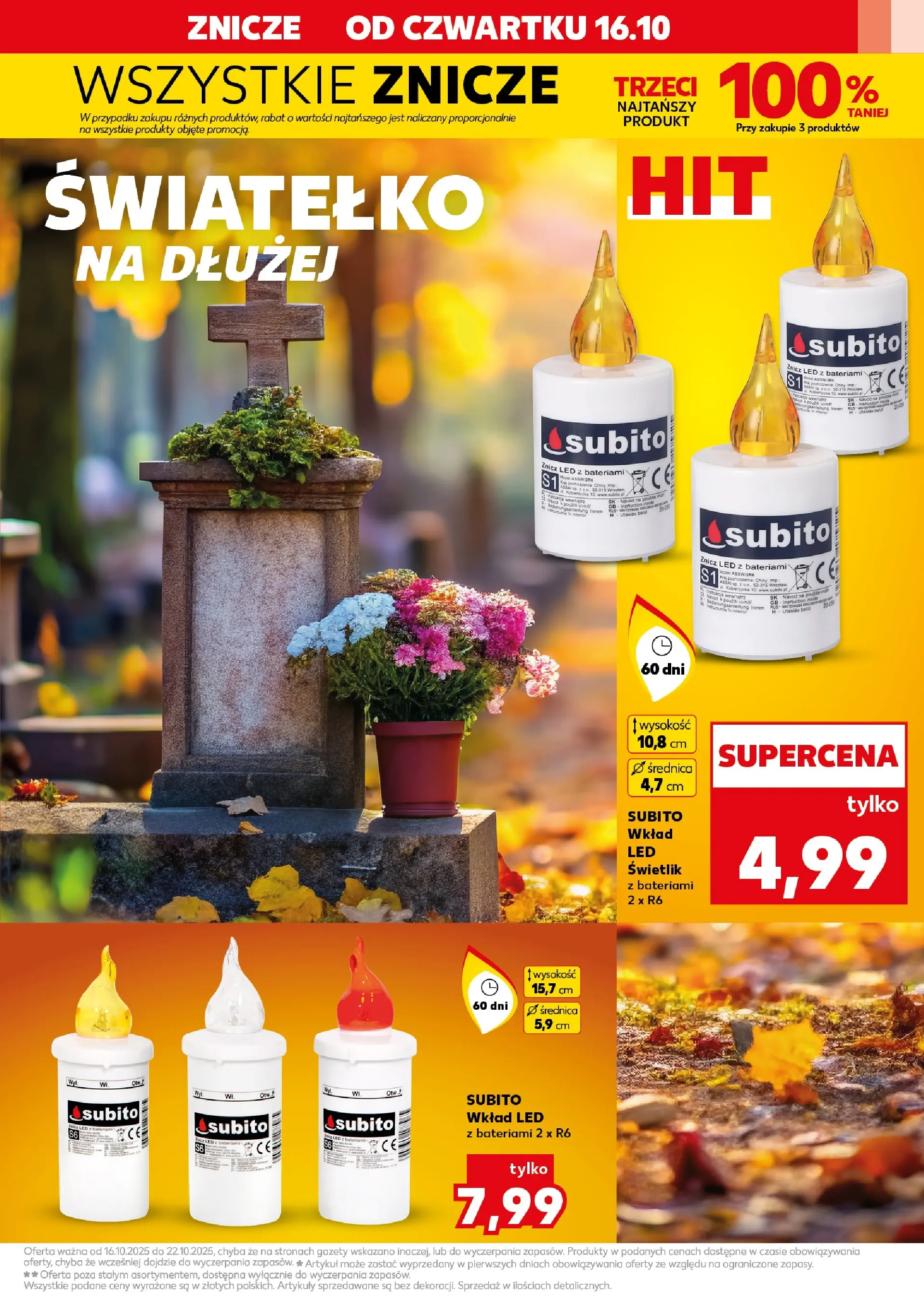 Kaufland gazetka - Znicze od 16.10.2025 - od jutra PDF | Strona: 13 | Produkty: Znicz LED, Znicze