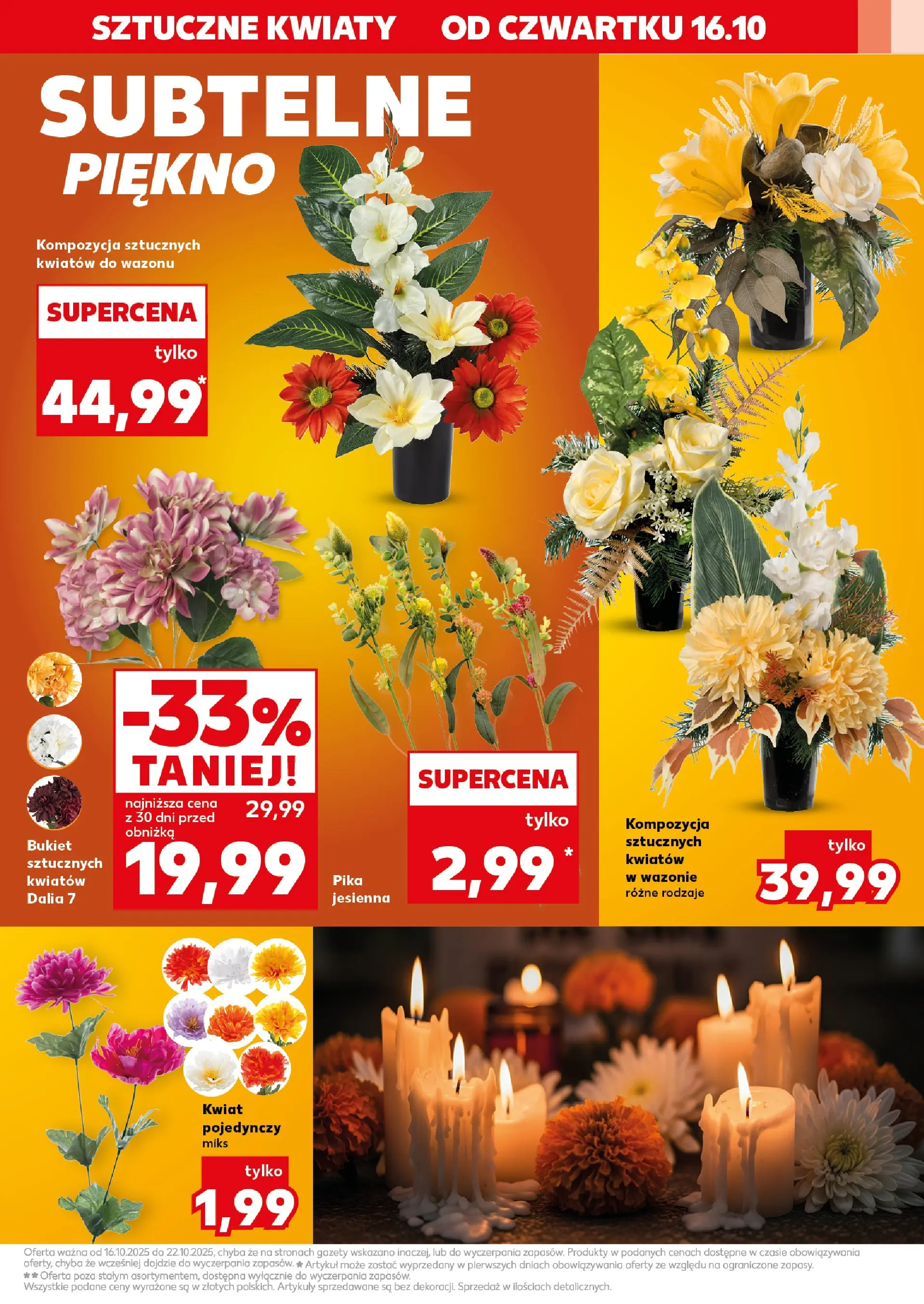 Kaufland gazetka - Znicze od 16.10.2025 - od jutra PDF | Strona: 15 | Produkty: Kwiaty