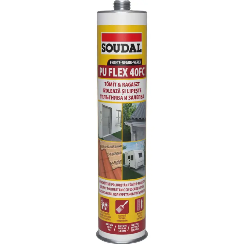 ПОЛИУРЕТАНОВ УПЛЪТНИТЕЛ SOUDAL ПУ ФЛЕКС 40FC ЧЕРЕН