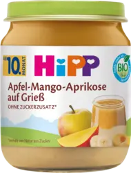 HiPP Früchte Apfel-Mango-Aprikose auf Grieß ab dem 10. Monat