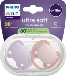PHILIPS AVENT Schnuller ultra soft Silikon, lila/rosa, 6-18 Monate