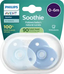 PHILIPS AVENT Schnuller Soothie Silikon, blau, 0-6 Monate