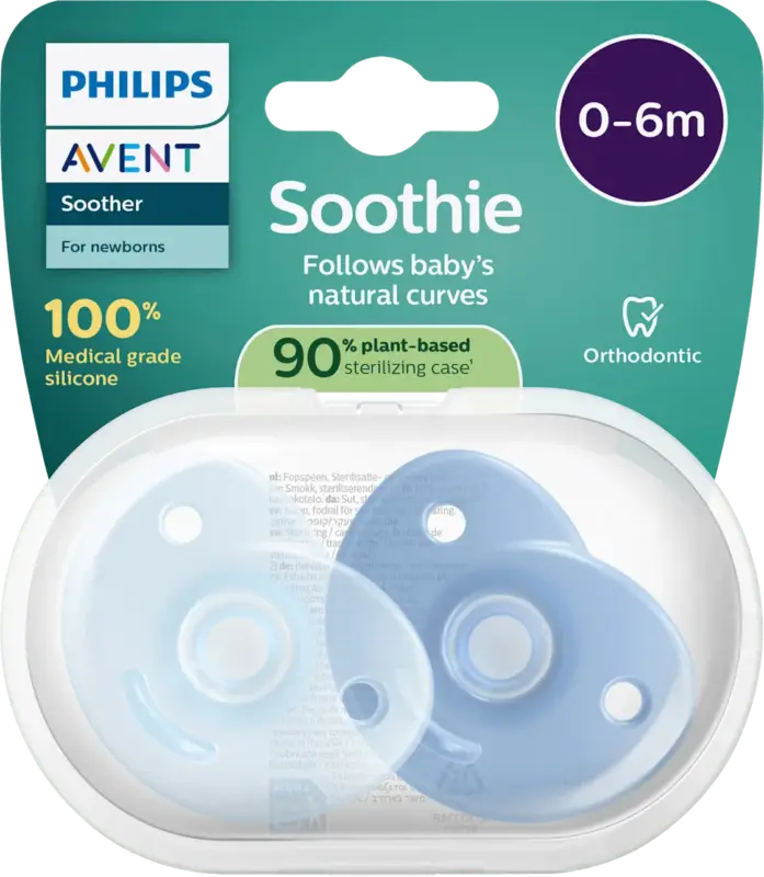 PHILIPS AVENT Schnuller Soothie Silikon, blau, 0-6 Monate