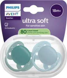 PHILIPS AVENT Schnuller ultra soft Silikon, grün/blau, ab 18 Monaten
