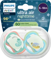 PHILIPS AVENT Schnuller ultra air nighttime Silikon, grün/blau, 6-18 Monate