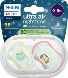PHILIPS AVENT Schnuller ultra air nighttime Silikon, grün/blau, 0-6 Monate