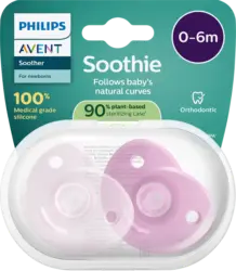 PHILIPS AVENT Schnuller Soothie Silkon, rosa, 0-6 Monate