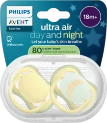 PHILIPS AVENT Schnuller ultra air day+night Silikon, gelb, ab 18 Monaten