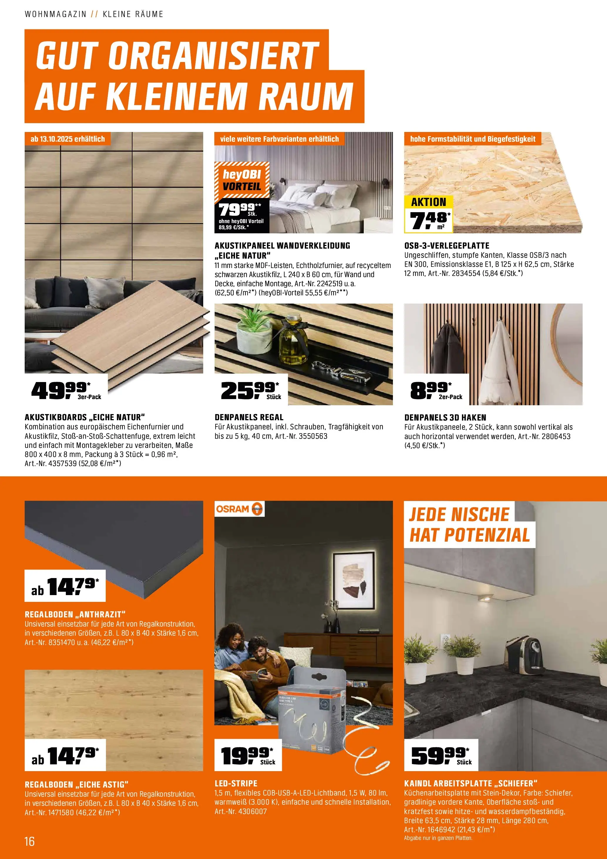 OBI Flugblatt von 13.10.2025 - Aktuelle Angebote | Seite: 16 | Produkte: Regal