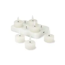 6 LED Echtwachsteelichter