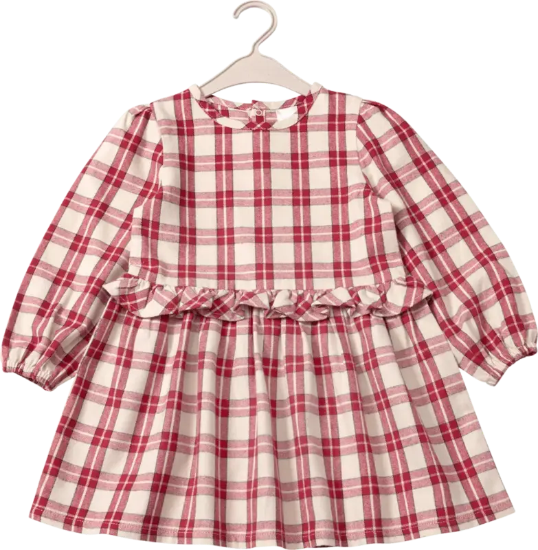 ALANA Kleid aus Flanell mit Karo-Muster, rot, Gr. 104