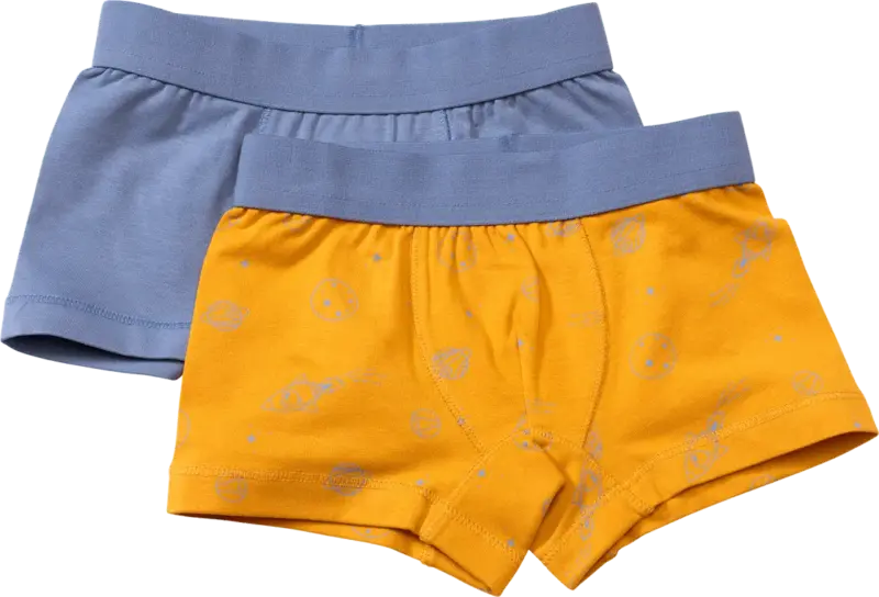 ALANA Boxershorts mit Weltall-Muster, gelb + blau, Gr. 98/104