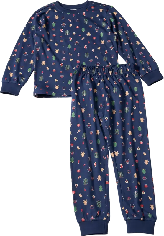 ALANA Schlafanzug mit Weihnachts-Muster, blau, Gr. 104