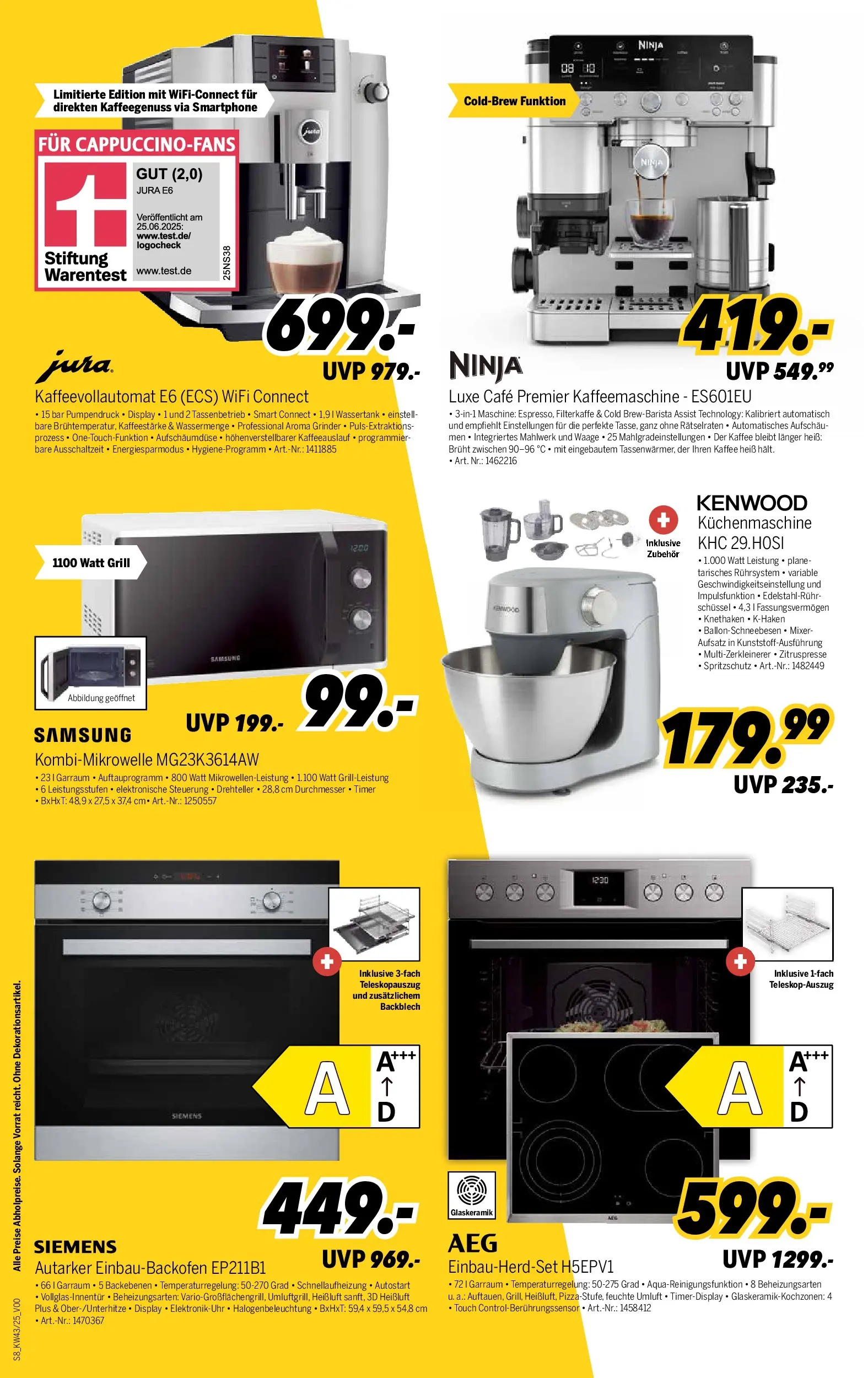 Medimax Prospekt 	 (ab 18.10.2025) zum Blättern | Seite: 8 | Produkte: Siemens, Mixer, Kaffeevollautomat, Smartphone