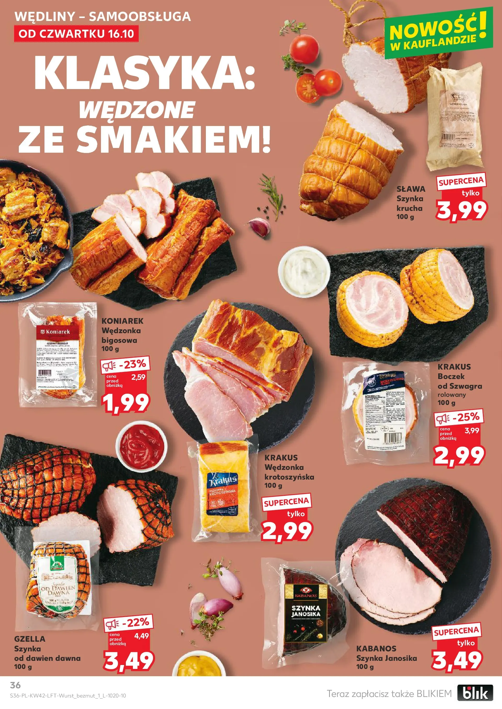 Kaufland gazetka od 16.10.2025 - od jutra PDF | Strona: 36 | Produkty: Szynka, Boczek, Wędliny