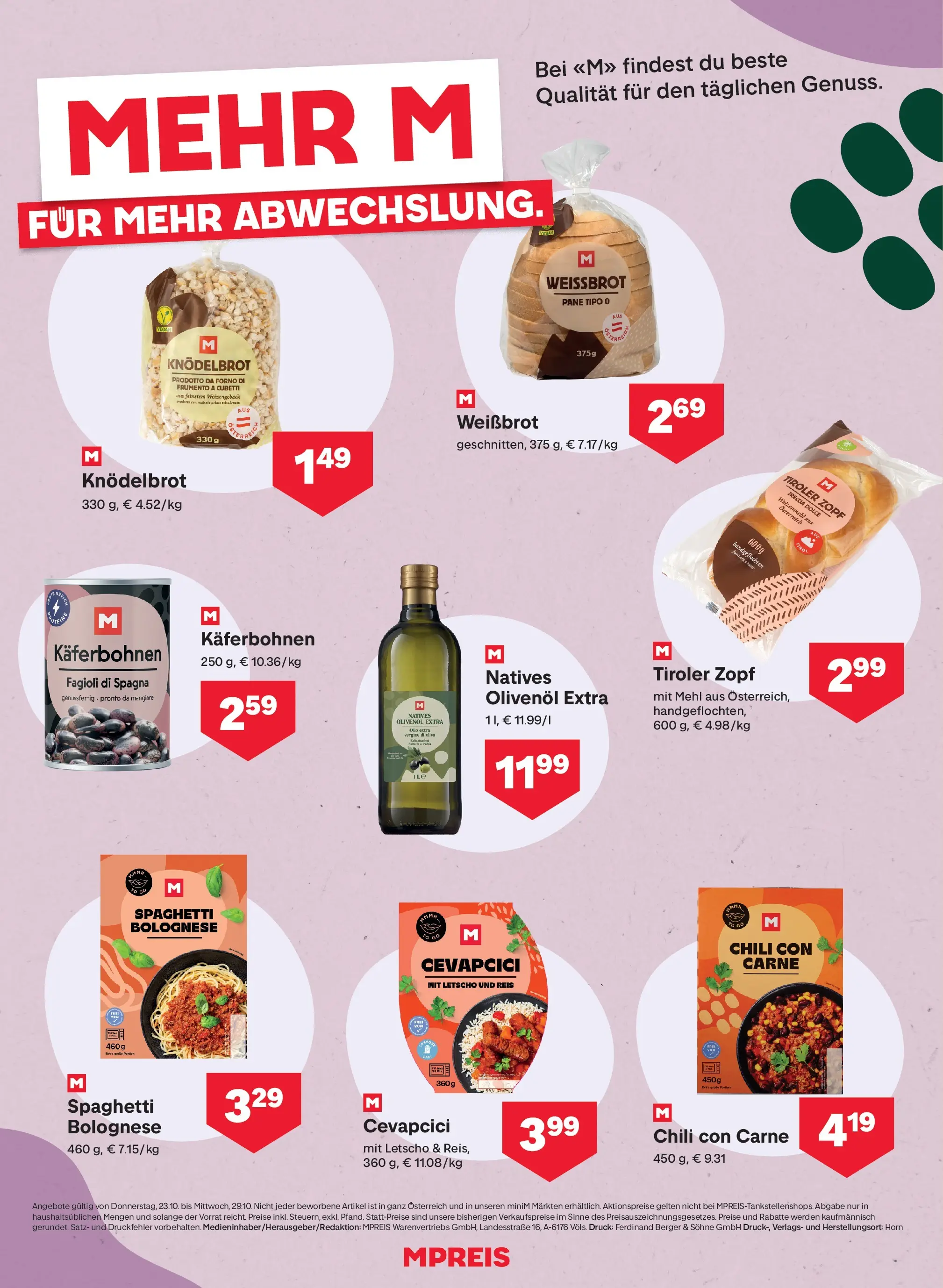 MPREIS Sillian von 22.10.2025 - Aktuelle Angebote | Seite: 10 | Produkte: Chili, Hajdina liszt, Reis