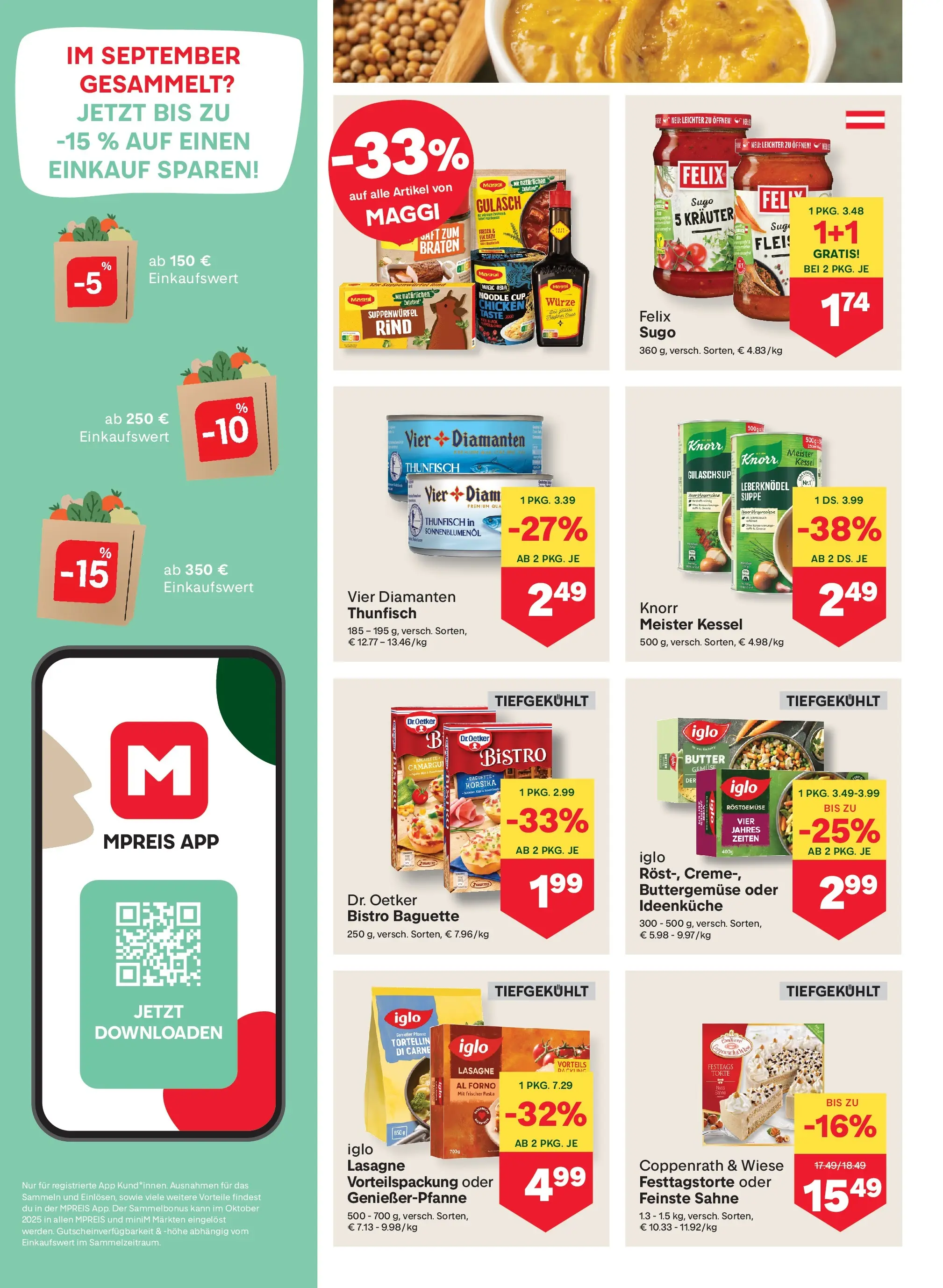 MPREIS Sillian von 22.10.2025 - Aktuelle Angebote | Seite: 12 | Produkte: Sahne, Jääkaappipakastin, Creme