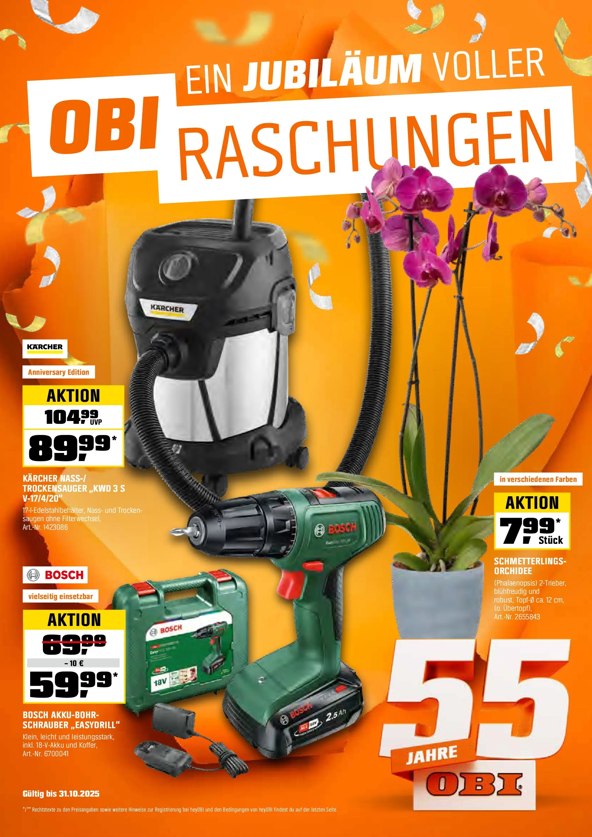 Obi - Biberstarke Angebote (ab 15.10.2025) zum Blättern | Seite: 1 | Produkte: Bosch, Orchidee, Koffer