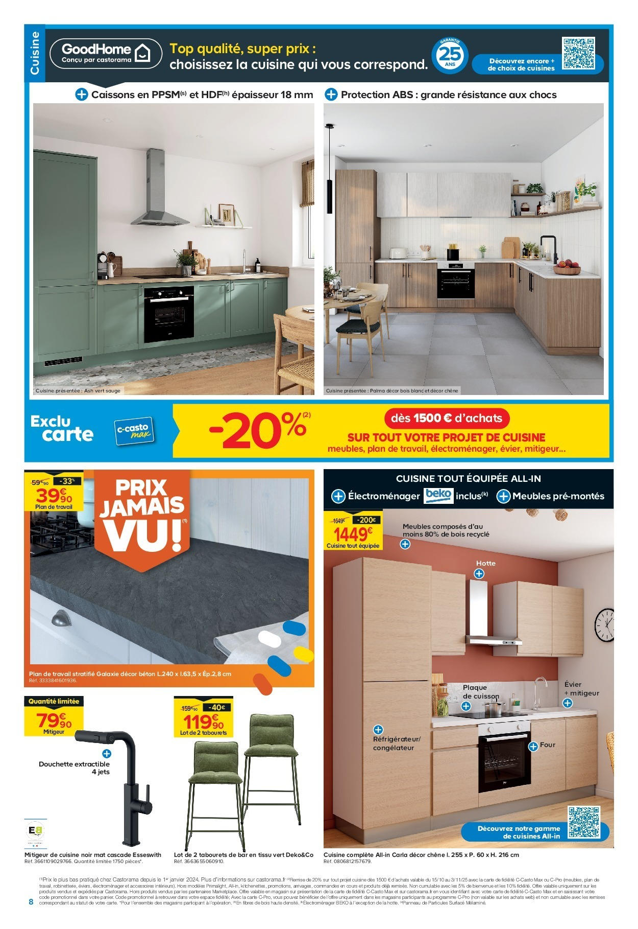 Castorama - Des prix complètement fous ! à partir du 14/10/2025 - promo en ligne | Page: 8 | Produits: Congélateur, Four, Mitigeur de cuisine