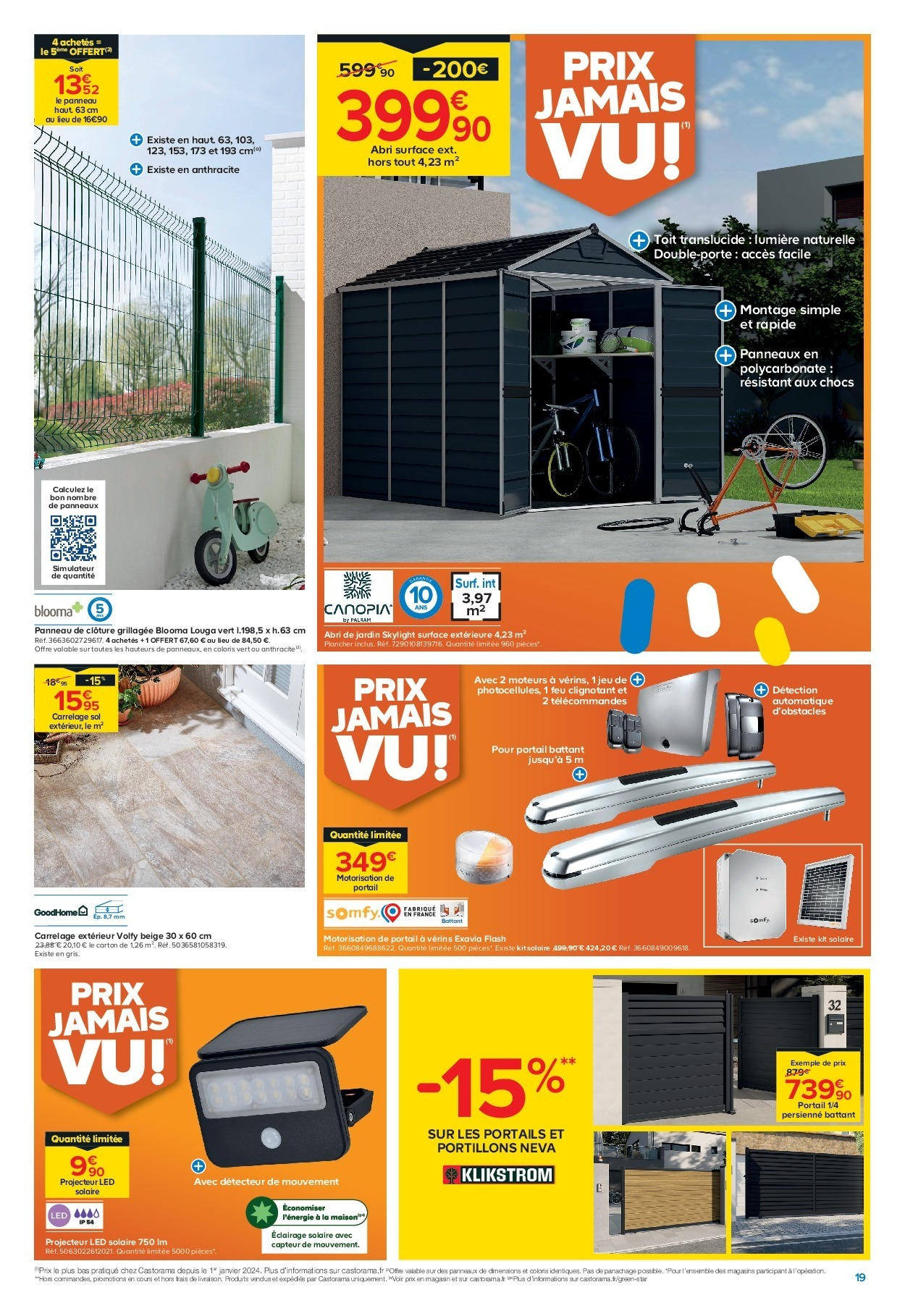 Castorama - Des prix complètement fous ! à partir du 14/10/2025 - promo en ligne | Page: 19 | Produits: Portail, Projecteur led solaire, Projecteur, Abri de jardin