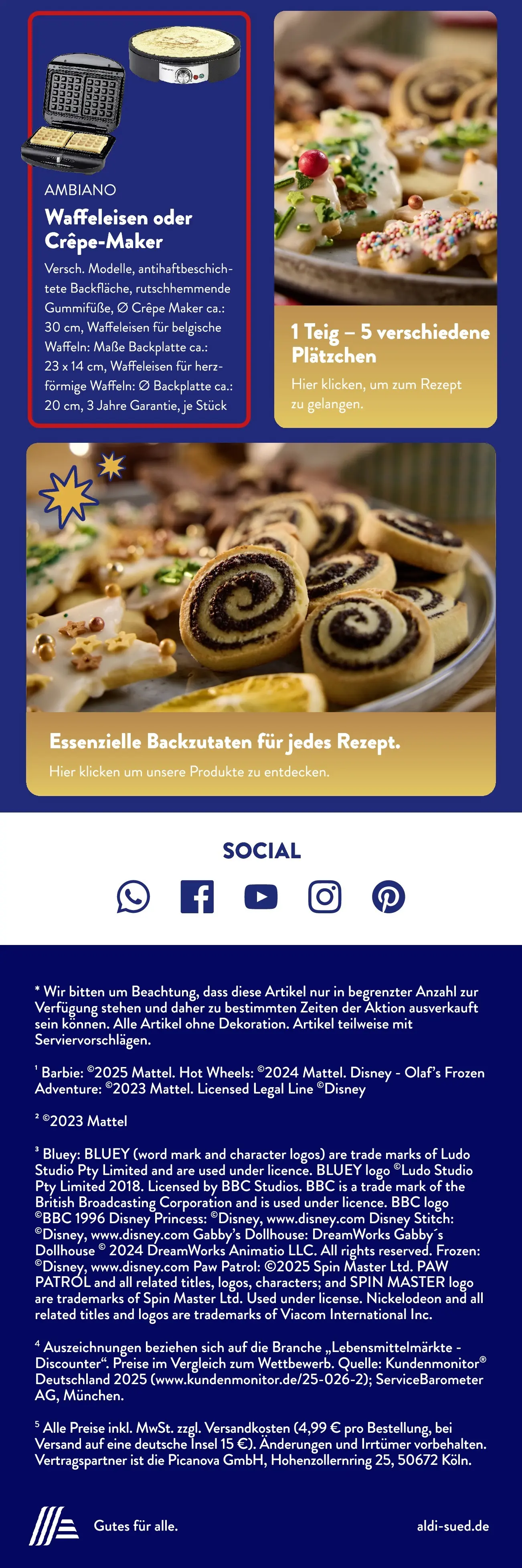 Aldi Süd - Aldi Süd: Wochenangebote (ab 30.09.2025) zum Blättern | Seite: 10 | Produkte: Waffeln, Waffeleisen