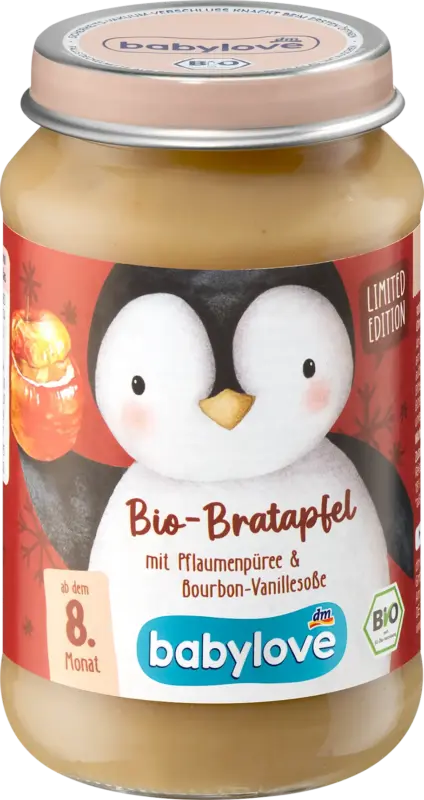babylove Frucht & Joghurt Bratapfel mit Pflaumenpüree & Vanillesoße, ab dem 8. Monat