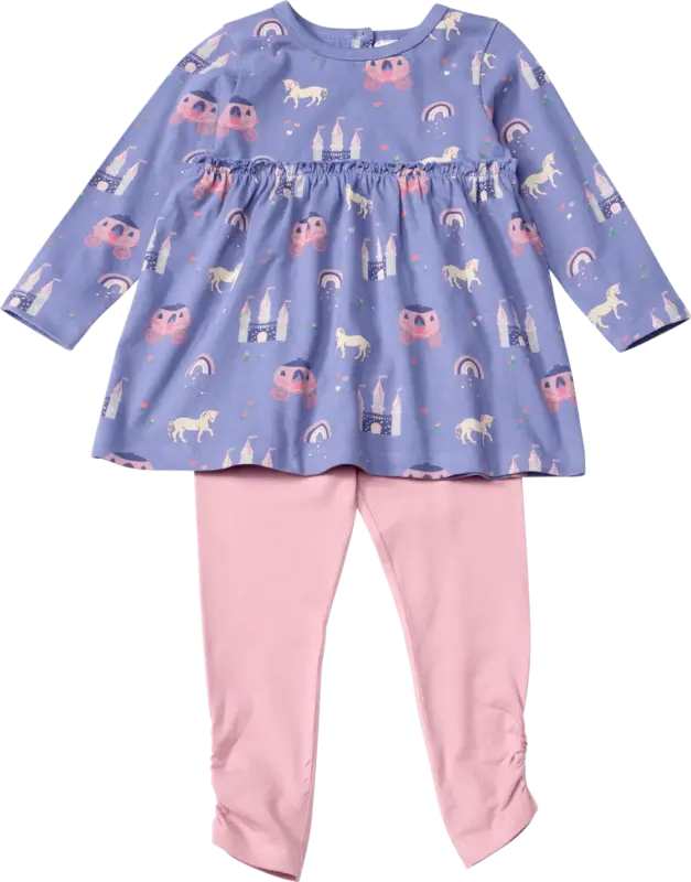 ALANA Set mit Tunika mit Märchen-Muster & Leggings, lila + rosa, Gr.