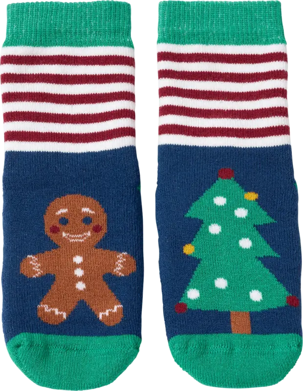 ALANA Stoppersocken mit Weihnachts-Motiv, blau & grün, Gr. 25/26