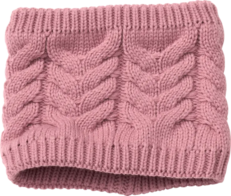 PUSBLU Loop Schal aus Strick mit Teddyfutter, rosa