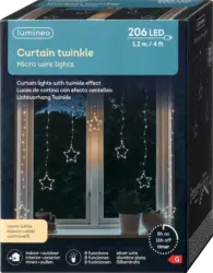 Dekorieren & Einrichten LED Lichtervorhang, Micro Sterne mit Timer, warmweiß (260 er)