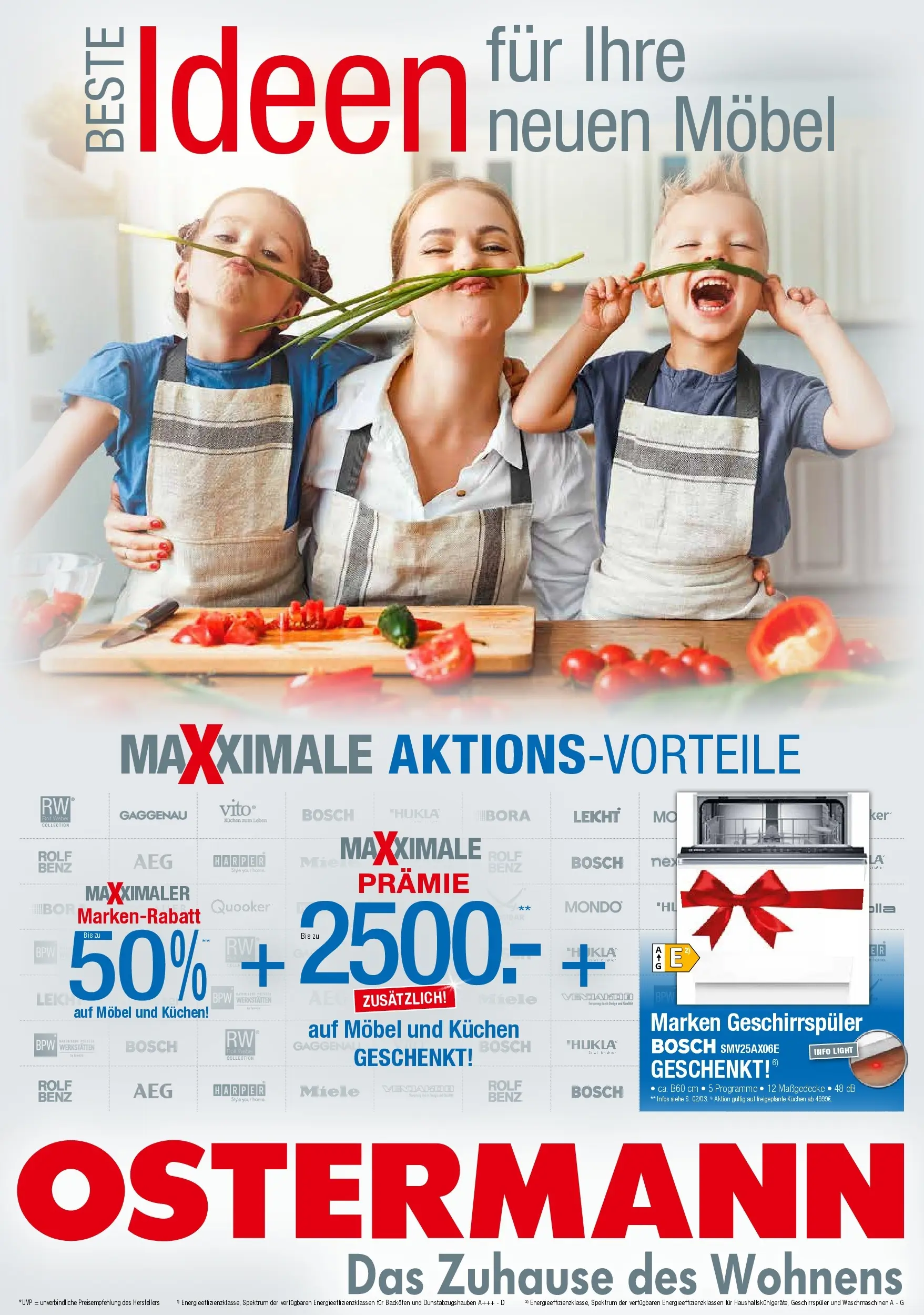 Ostermann - Möbel Ostermann: Neue Möbel wirken Wunder. (ab 24.10.2025) zum Blättern | Seite: 1 | Produkte: Miele, Bosch, Geschirrspüler, Backofen