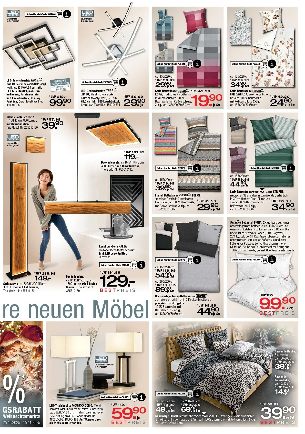 Ostermann - Möbel Ostermann: Neue Möbel wirken Wunder. (ab 24.10.2025) zum Blättern | Seite: 7 | Produkte: Kissen, Decke, Bettwäsche, Bettenset