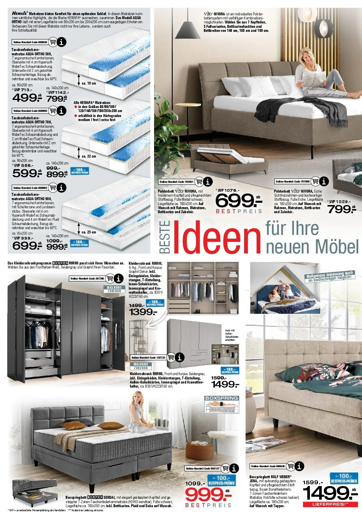Ostermann - Möbel Ostermann: Neue Möbel wirken Wunder. (ab 24.10.2025) zum Blättern | Seite: 8 | Produkte: Matratze, Kleiderschrank, Boxspringbett, Polsterbett