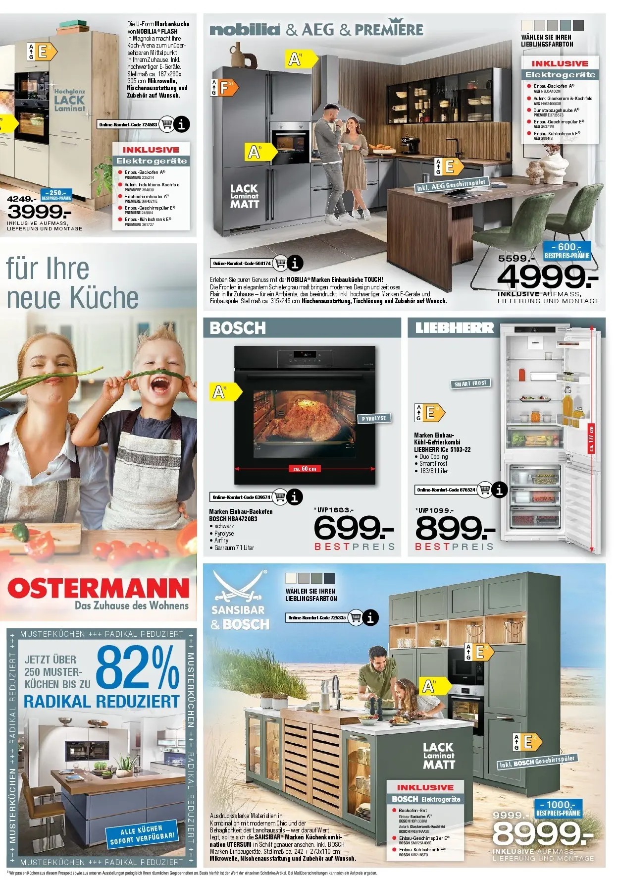 Ostermann - Möbel Ostermann: Neue Möbel wirken Wunder. (ab 24.10.2025) zum Blättern | Seite: 11 | Produkte: Bosch, Liebherr, Kochfeld, Kuchen