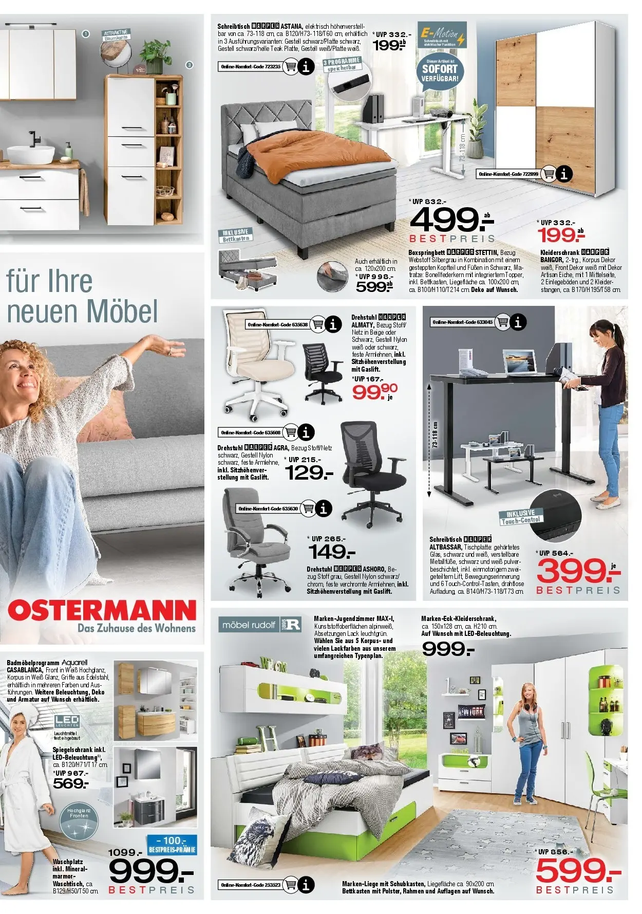 Ostermann - Möbel Ostermann: Neue Möbel wirken Wunder. (ab 24.10.2025) zum Blättern | Seite: 15 | Produkte: Kleiderschrank, Boxspringbett, Armatur, Spiegelschrank