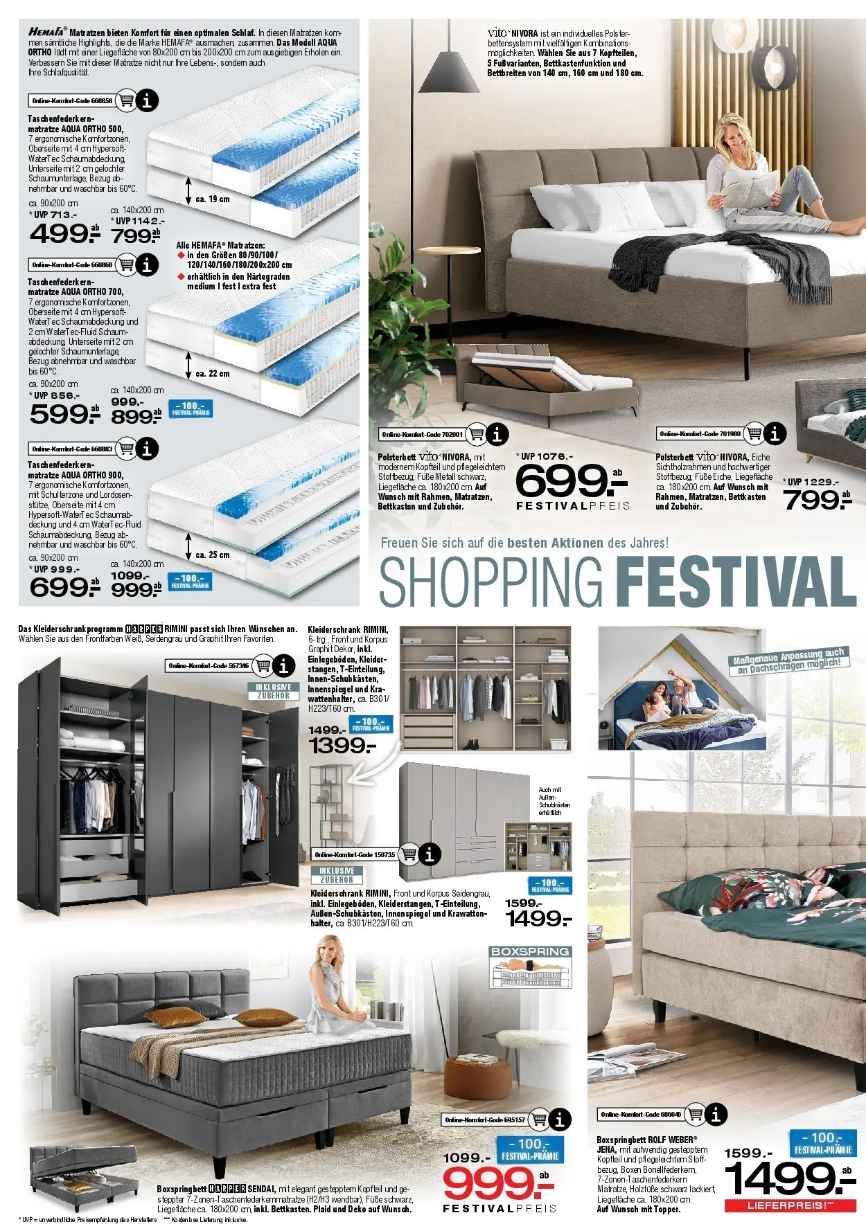 Ostermann - Möbel Ostermann: Neue Möbel wirken Wunder. (ab 07.11.2025) zum Blättern | Seite: 8 | Produkte: Matratze, Kleiderschrank, Boxspringbett, Polsterbett