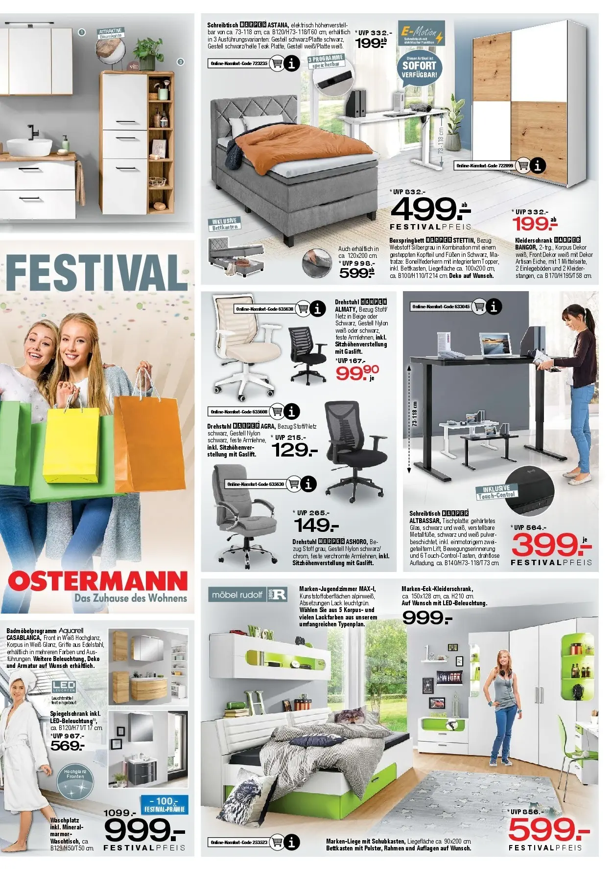 Ostermann - Möbel Ostermann: Neue Möbel wirken Wunder. (ab 07.11.2025) zum Blättern | Seite: 15 | Produkte: Kleiderschrank, Boxspringbett, Armatur, Spiegelschrank