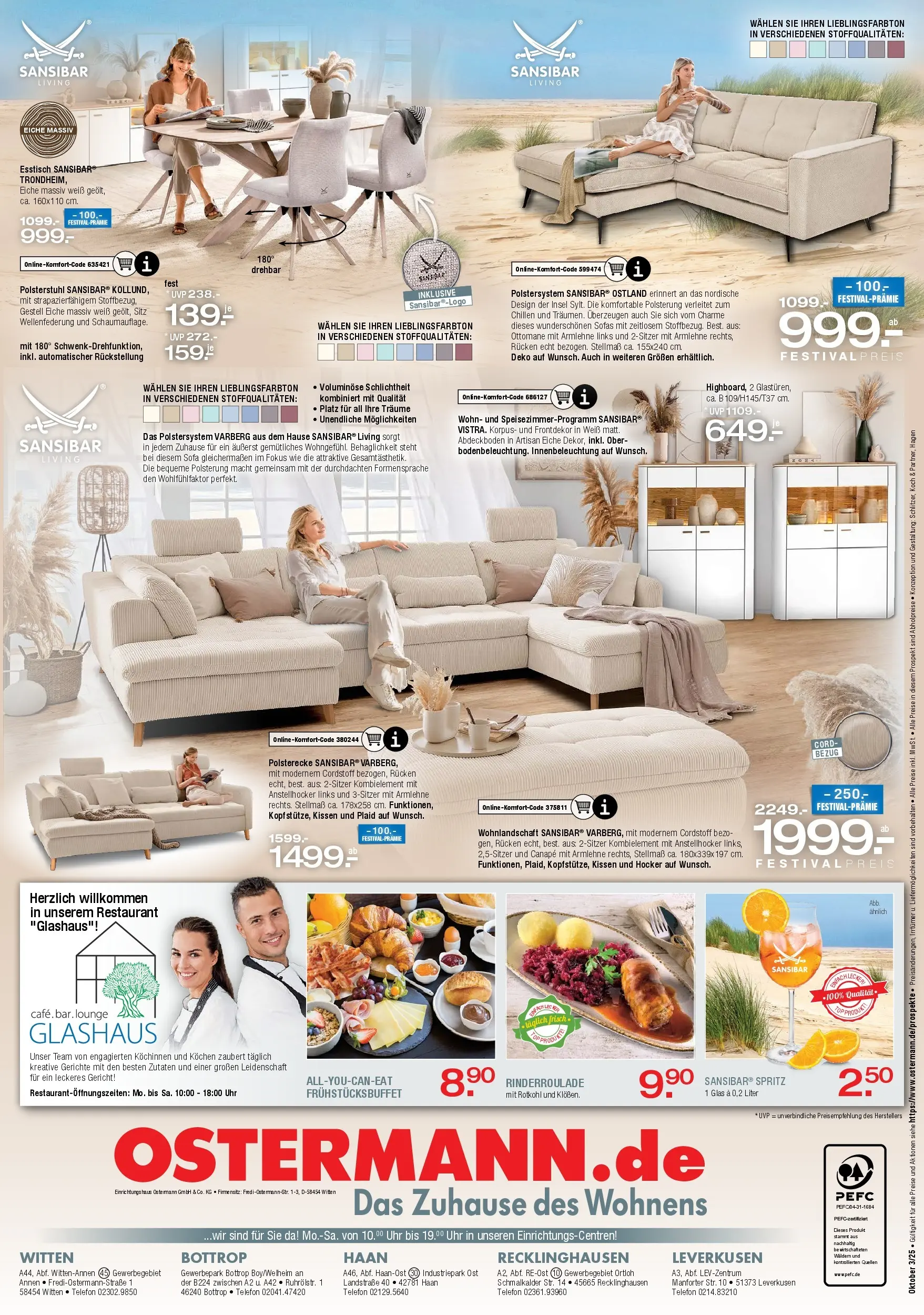 Ostermann - Möbel Ostermann: Neue Möbel wirken Wunder. (ab 07.11.2025) zum Blättern | Seite: 16 | Produkte: Hocker, Esstisch, Rotkohl, Telefon