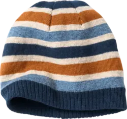 PUSBLU Mütze aus Strick, blau & weiß & braun, Gr. 50/51