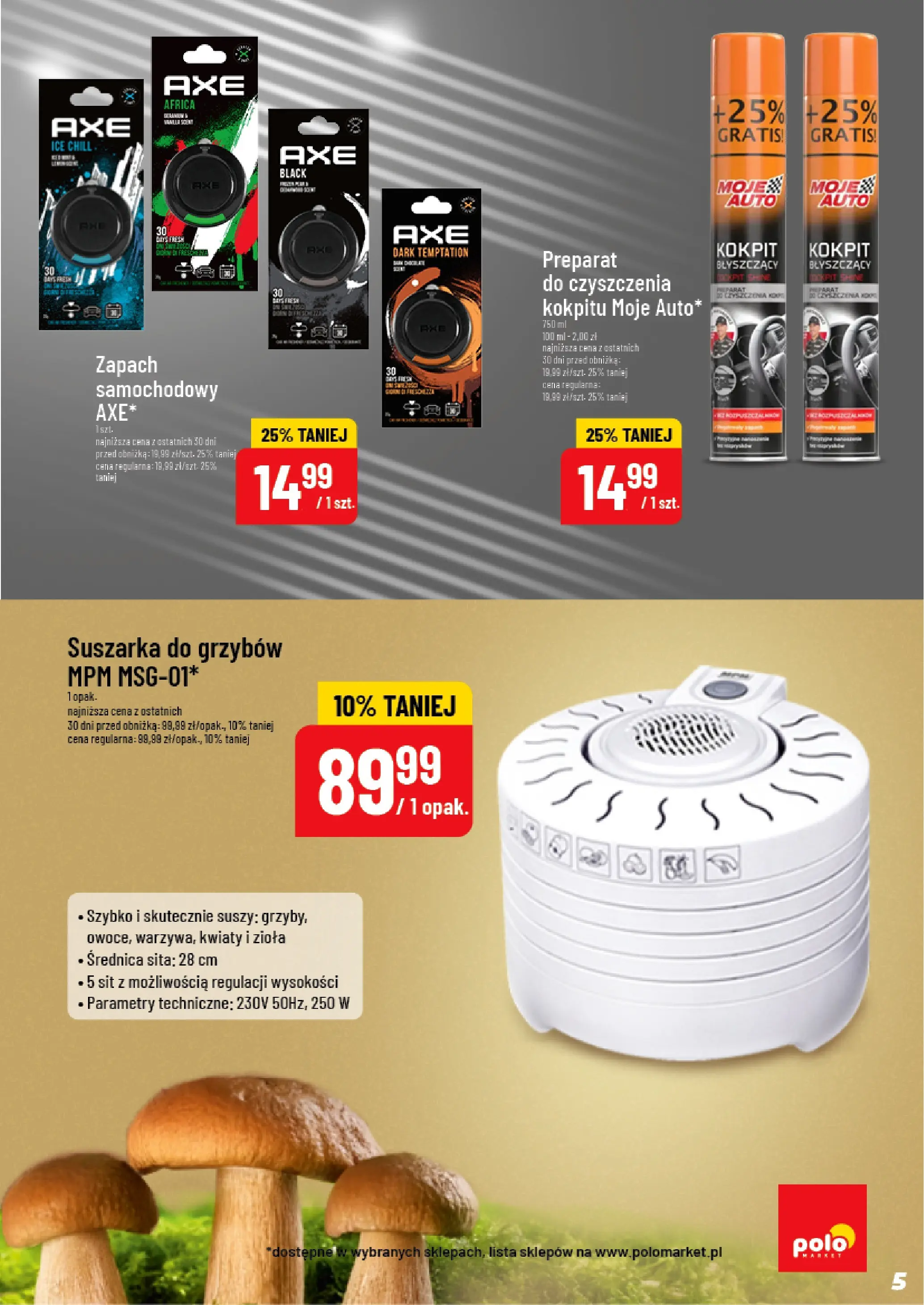 POLOmarket gazetka od jutra (14.10.2025) - Nowa PDF | Strona: 5 | Produkty: Suszarka, Zapach, Kwiaty, Suszarka do grzybów