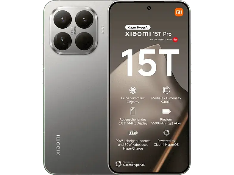 Xiaomi 15T Pro 512 GB, Gray, Dual SIM