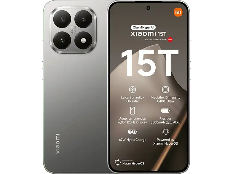 Xiaomi 15T 256 GB, Gray, Dual SIM