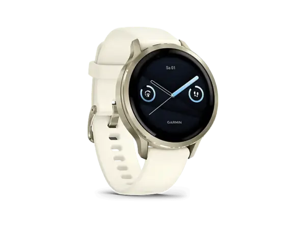 Garmin Venu 4 Fitness-Smartwatch, 41mm, Beige/Lunargold mit Schnellwechsel-Silikon-Armband