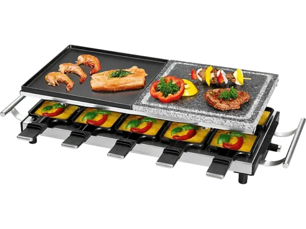 Profi Cook Raclette-Grill 2 in 1 PC-RG 1144 edelstahl Raclette (in Edelstahl, für , 1700 Watt)